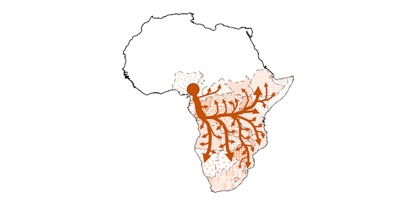 Artistic representation of the expansion of Bantu-speaking populations_Credit Cesar Fortes-Lima 600x300